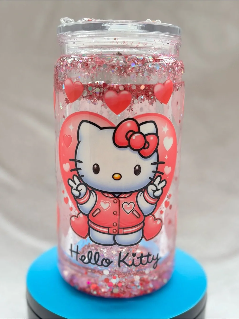 Hello Kitty Pink Glitter Heart Party Cup - Hello Kitty Brand
